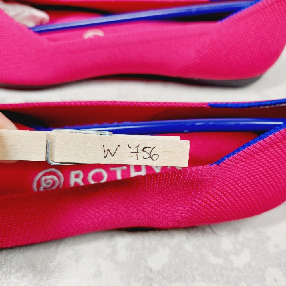 New Rothy's The Flat Fucsia Pink Knit Round Toe Slip On Loafers W756 - Picture 8 of 8